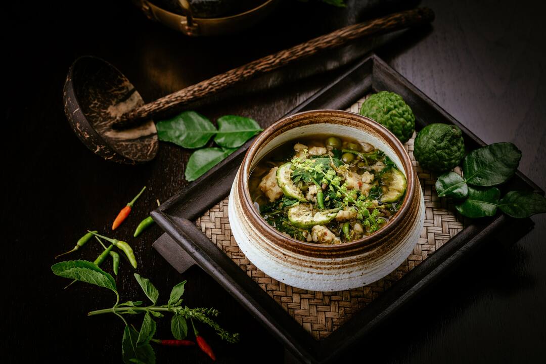 Aromatic garoupa fish curry by terrace rim naam at mandarin oriental, bangkok